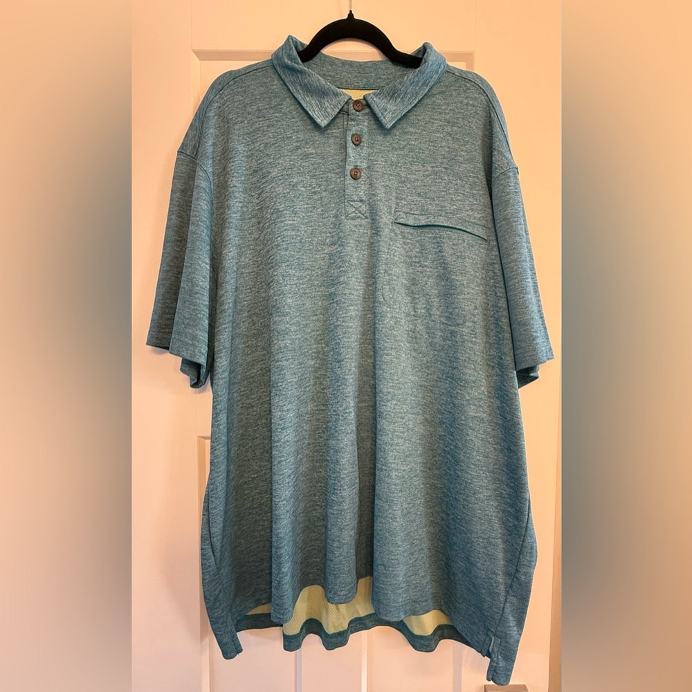 Duluth Men's Heathered Blue Short-Sleeve Polo